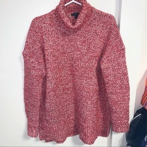 NWOT J.Crew Red Cowl Neck Turtleneck Tunic Knit Sweater